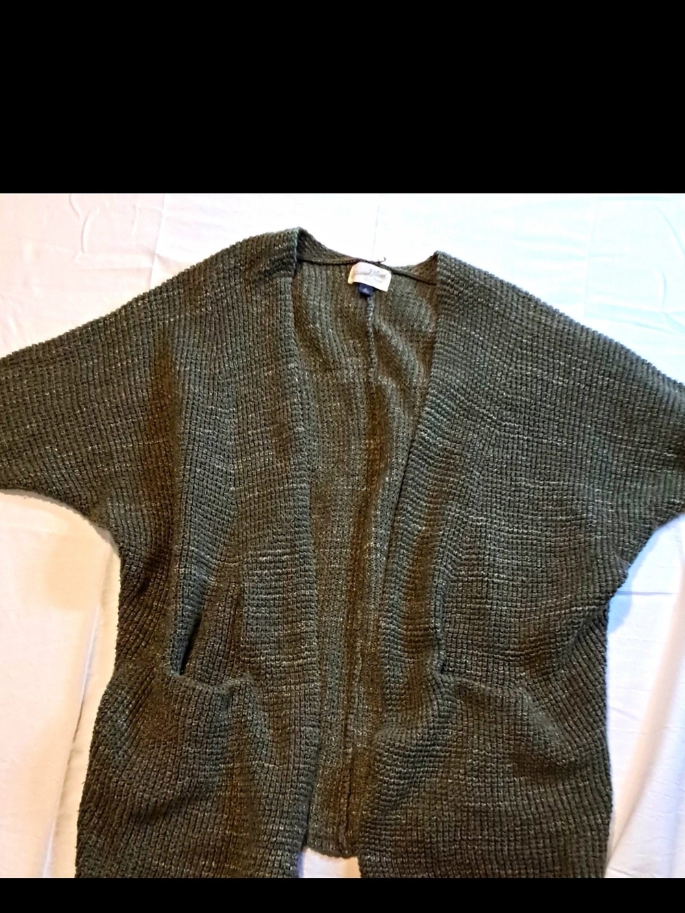 Universal Thread Olive Green Open-Front Knit Cardigan
